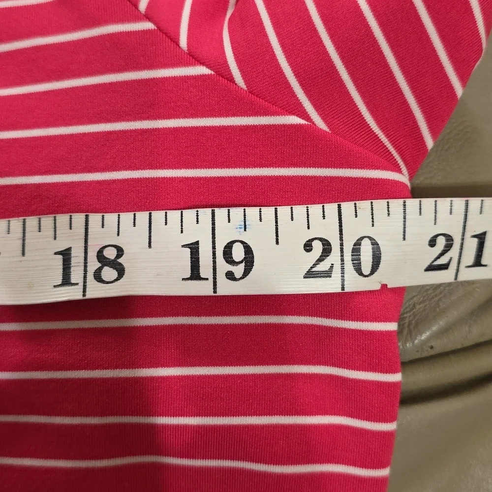 Ralph Lauren Womens Athletic Golf Shirt Collar Snaps Pink/White 